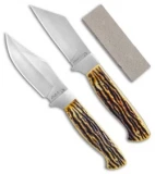 Uncle Henry 2 Piece Fixed  Blade Knife Gift Set w/ Sharpening Stone