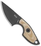 MKM Voxnaes Mikro 1 Fixed Blade Knife Natural Canvas Micarta (2" Black)