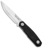 Real Steel Bushcraft Zenith Scandi Fixed Blade Knife Black G-10 (4.8" Satin)