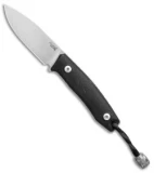 LionSteel M1 Fixed Blade Knife Black G-10 (2.875" M390 Satin)