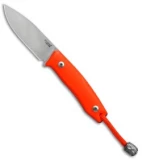 LionSteel M1 Fixed Blade Knife Orange G-10 (2.875" M390 Satin)