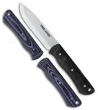Real Steel Bushcraft Fixed Blade Knife Blue/Black G-10 (4" Satin) RS3715