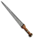 Tallen Damascus Dirk Fixed Blade Knife (13.75" Damascus) DM1060