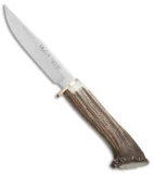 Muela Hunter Fixed Blade Knife Crown Stag (4.25" Satin)