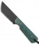 JRs Knives EDC Tanto Fixed Blade Knife Chisel Green Wood (2.75" Black)