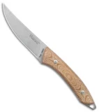 Mercury Trek Fixed Blade Knife Natural Canvas Micarta Handle (5.1" Satin)