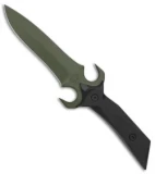 Paragon A-2 Fighter Fixed Blade Knife Dagger Black Aluminum (5.5" Green)