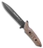 Viper Knives Fearless Fixed Blade Knife Natural Micarta (6" Black)