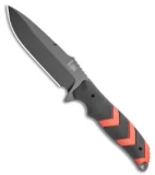 HK Fray Fixed Blade Knife Black/Red Rubber Clip Point (4.25" Black) 55252