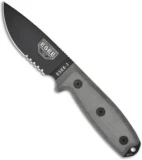 ESEE Knives ESEE-3SM-MB Modified Knife Coyote & MOLLE Back (3.88" Black Serr)
