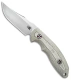 Hinderer Knives Emmett Bowie Fixed Blade Knife OD Green Micarta (4" Stonewash )