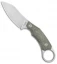 LionSteel H1 Skinner Fixed Blade Knife Green Micarta (3.25" Stonewash)