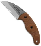 TOPS Knives Little Bugger Fixed Blade Knife Tan Canvas Micarta (2.3" Tumbled)