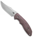 Hinderer Knives Emmett Bowie Fixed Blade Knife Burgundy Micarta (4" Stonewash)