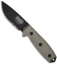 ESEE Knives ESEE-3MIL-S Knife Green Sheath & MOLLE Back (3.88" Black Serr)