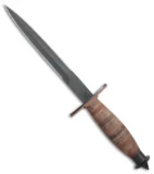 Case Knives V-42 Stiletto Dagger Fixed Blade Knife Leather Wrapped (7.25" Black)