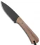 JRs Knives Neckr Fixed Blade Knife Flat Grind Brown Micarta (2.75" Black)