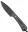 JRs Knives Neckr Fixed Blade Knife Flat Grind Black Micarta (2.75" Black)
