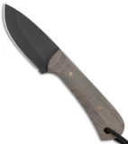 JRs Knives Junior Fixed Blade Knife Fuller Natural Micarta (2.25" Black)