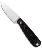 EnZo Knives Necker 70 Fixed Blade Knife Black Micarta (2.5" Satin)