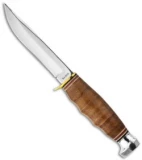 Ka-Bar Hunter Knife Leather Handled Fixed Blade (4" Polished) 1232
