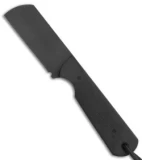 JRs Knives EDC Cleaver Fixed Blade Knife Chisel Black G-10 (2.25" Black)