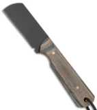 JRs Knives EDC Cleaver Fixed Blade Knife Chisel Camo Micarta (2.25" Black)