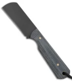 JRs Knives EDC Cleaver Fixed Blade Knife Chisel Black Micarta (2.25" Black)