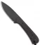 JRs Knives Neckr Fixed Blade Knife Flat Grind Black Burlap Micarta (2.75" Black)