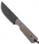 JRs Knives Str8 BK Fixed Blade Knife Chisel Natural Micarta (2.75" Black)