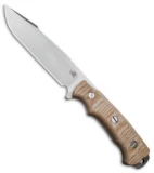 Hinderer Knives Fieldtac 6" Fixed Blade Knife Natural Micarta (Stonewash)