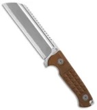 Andre De Villiers Saw Butcher Fixed Blade Frag Brown G-10 (5.8" Hamon) AdV