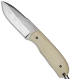 Chuck Gedraitis Snubnose Fixed Blade Knife w/ Tan G-10 (3.06" Hamon)