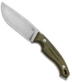 Fox Knives Octopus Vulgaris Fixed Blade Knife OD Green G-10 (4.3" Stonewash)