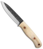 Tallen 4.25" Drop Point Fixed Blade Knife White Bone (4.25" Two Tone)