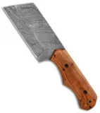 Tallen 4.5" Wharncliffe Fixed Blade Knife Wood (4.5" Twisted Damascus)