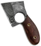 Tallen Ring Wharncliffe Fixed Blade Knife Walnut (2.5" Twisted Damascus)