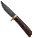 Burr Oak Knives Hunter Fixed Blade Knife Copper/Wenge (3.9" Damascus)