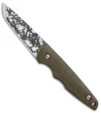 John Gray Tanto Proto Fixed Blade Knife OD Green Micarta (3.1" Mirror Camo)