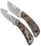 Schrade Old Timer Snowblind Camo Fixed Blade Hunting Knife Combo Set (2 Piece)