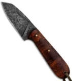 T.M. Hunt Custom Hogua Fixed Blade Knife Curly Maple (3.1" Acid)