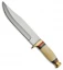 Tallen Bison Bowie Fixed Blade Knife White Bone (7.5" Satin) PA3386