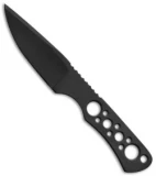 Custom Crawford Drop Point Neck Knife Fixed Blade (3" Black Plain)