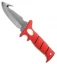 Bubba Blade Gut Hook Fixed Blade Knife Red TPR (4" Satin)