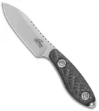 Evans Knife and Tool Companion Fixed Blade Knife Carbon Fiber (2.8" Stonewash)