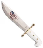 Case Cutlery Bowie with Flag Fixed Blade Knife White (9.5" Mirror) 226899