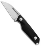 Real Steel Connector Wharncliffe Fixed Blade Neck Knife Black G-10 (2.25" Satin)