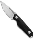Real Steel Connector Drop Point Fixed Blade Neck Knife Black G-10 (2.25" Satin)