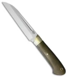 Bark River Hauk Fixed Blade Knife Green Canvas Micarta (5.75" Satin)