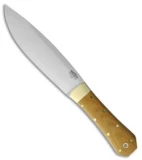 Bark River Mini Rogue Fixed Blade Knife Natural Canvas Micarta (5.5" Satin)